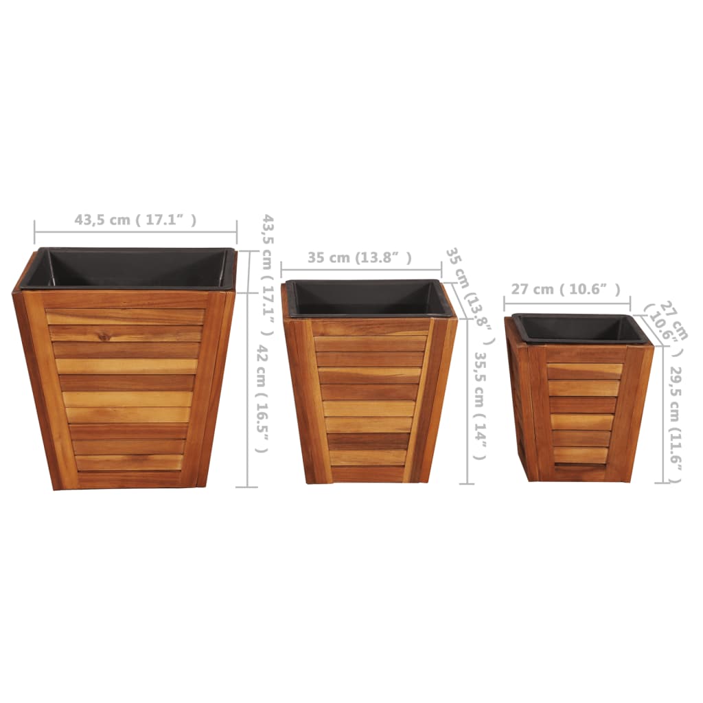 garden-raised-bed-set-3-pieces-square-solid-acacia-wood At Willow and Wine USA!