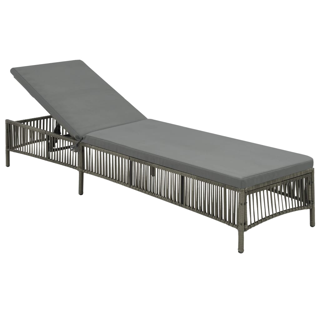 sun-lounger-with-cushion-poly-rattan-gray At Willow and Wine USA!