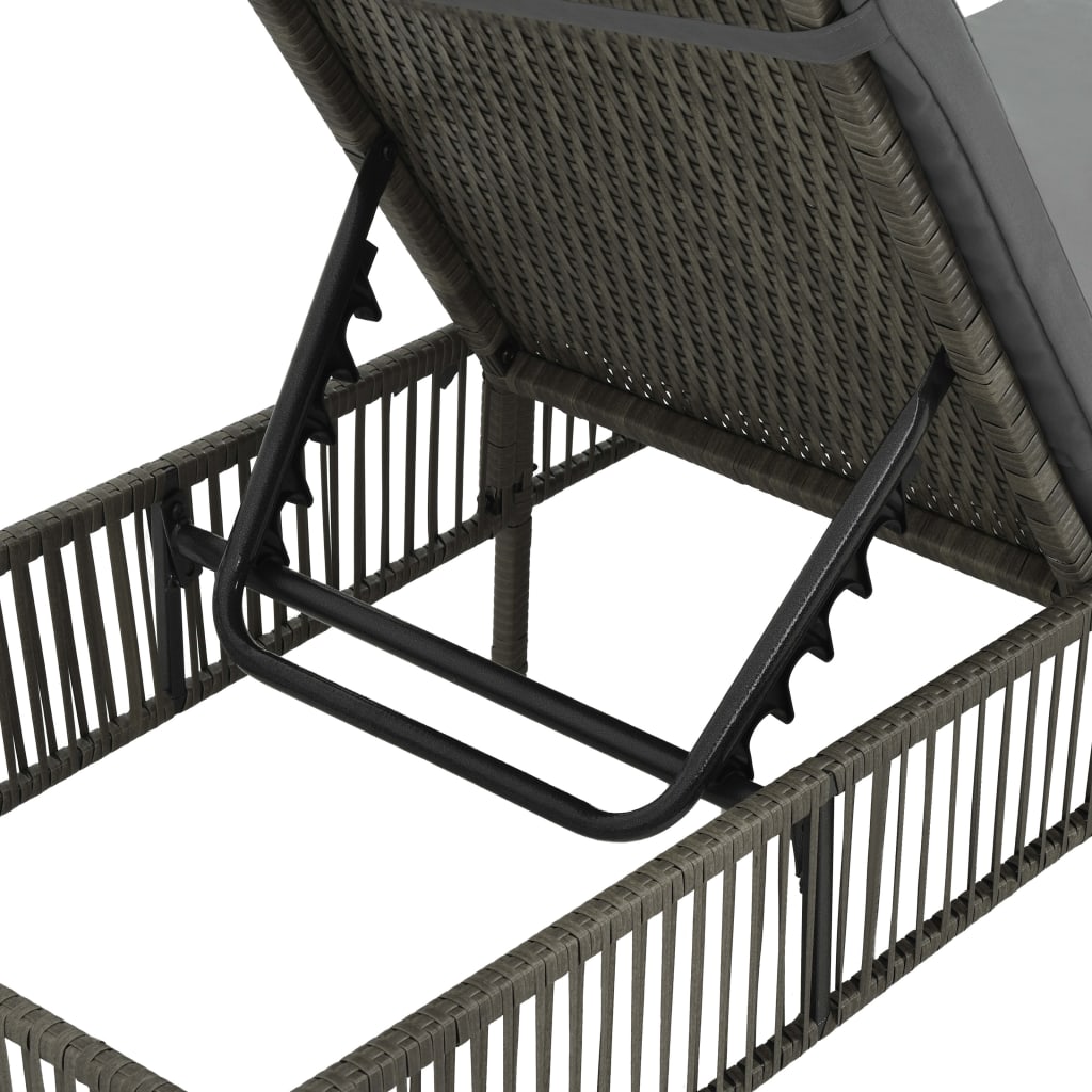 sun-lounger-with-cushion-poly-rattan-gray At Willow and Wine USA!