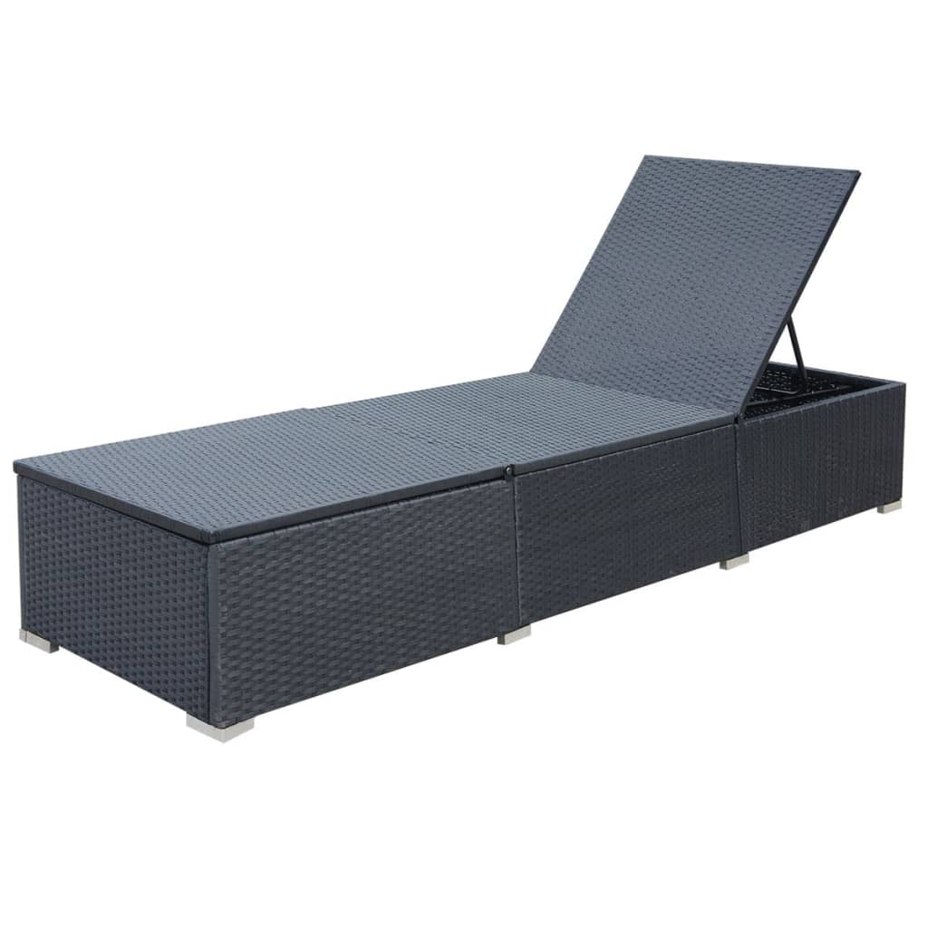 sun-lounger-with-cushion-poly-rattan-black-1 At Willow and Wine USA!