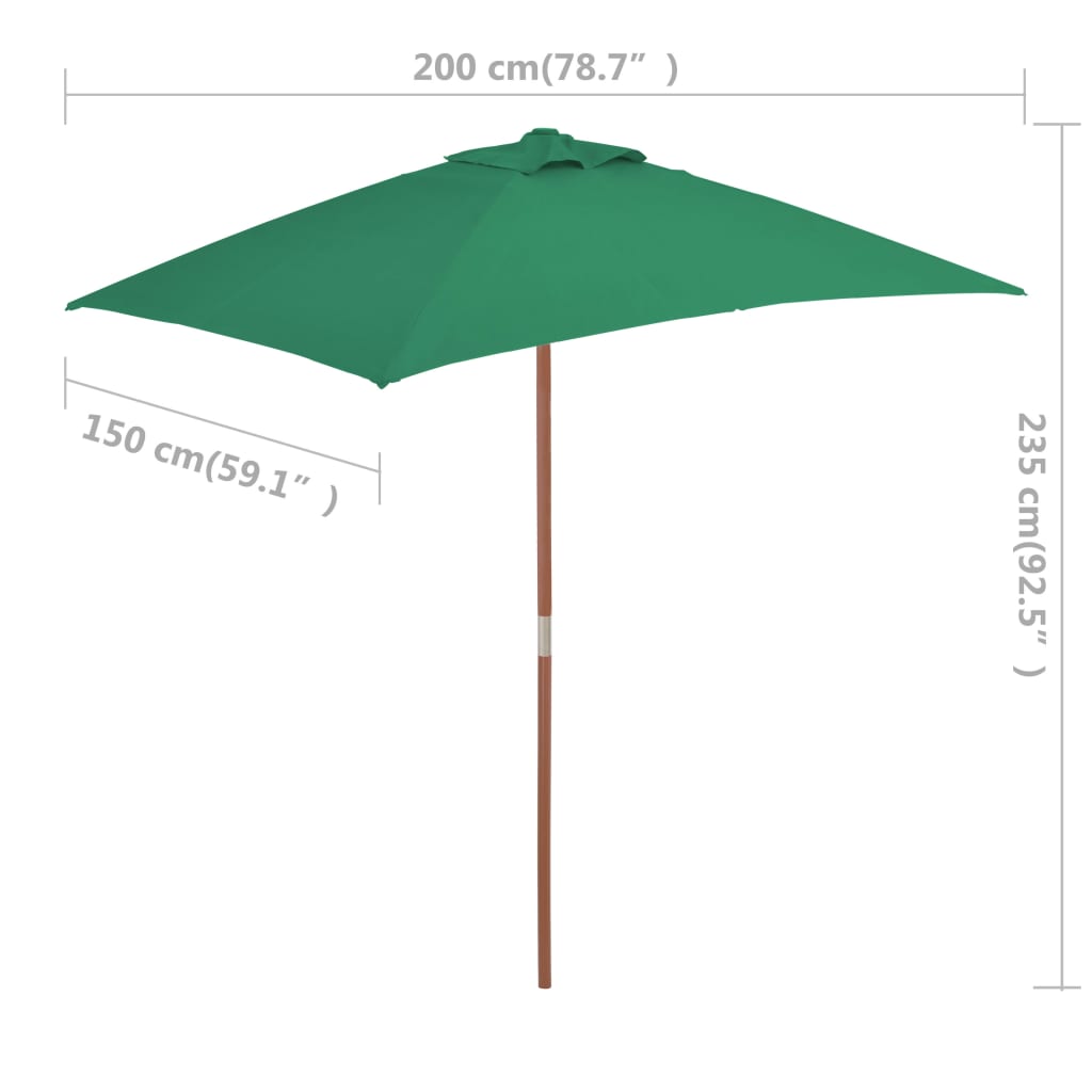 outdoor-parasol-with-wooden-pole-59-1-x78-7-green At Willow and Wine USA!