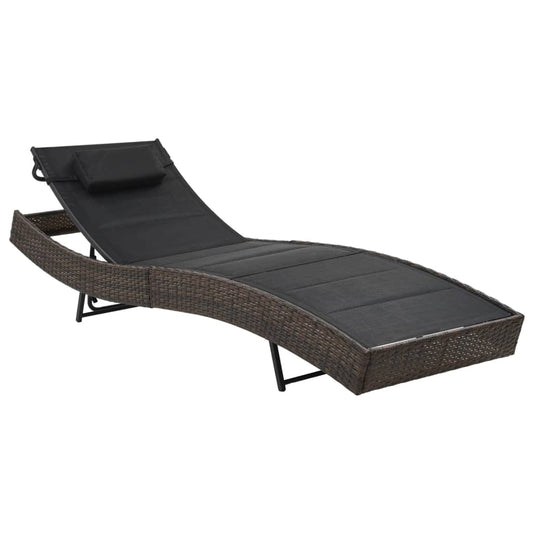 sun-lounger-poly-rattan-and-textilene-brown At Willow and Wine USA!