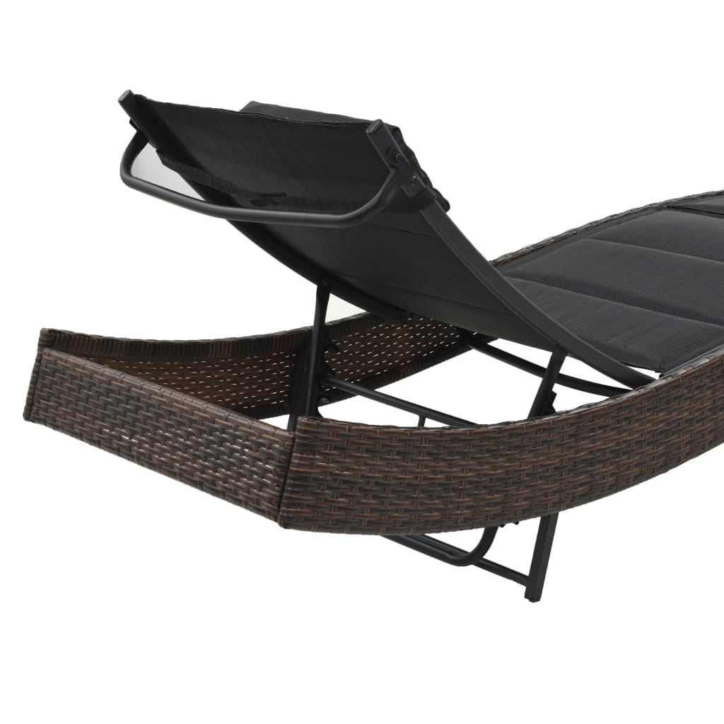 sun-lounger-poly-rattan-and-textilene-brown At Willow and Wine USA!