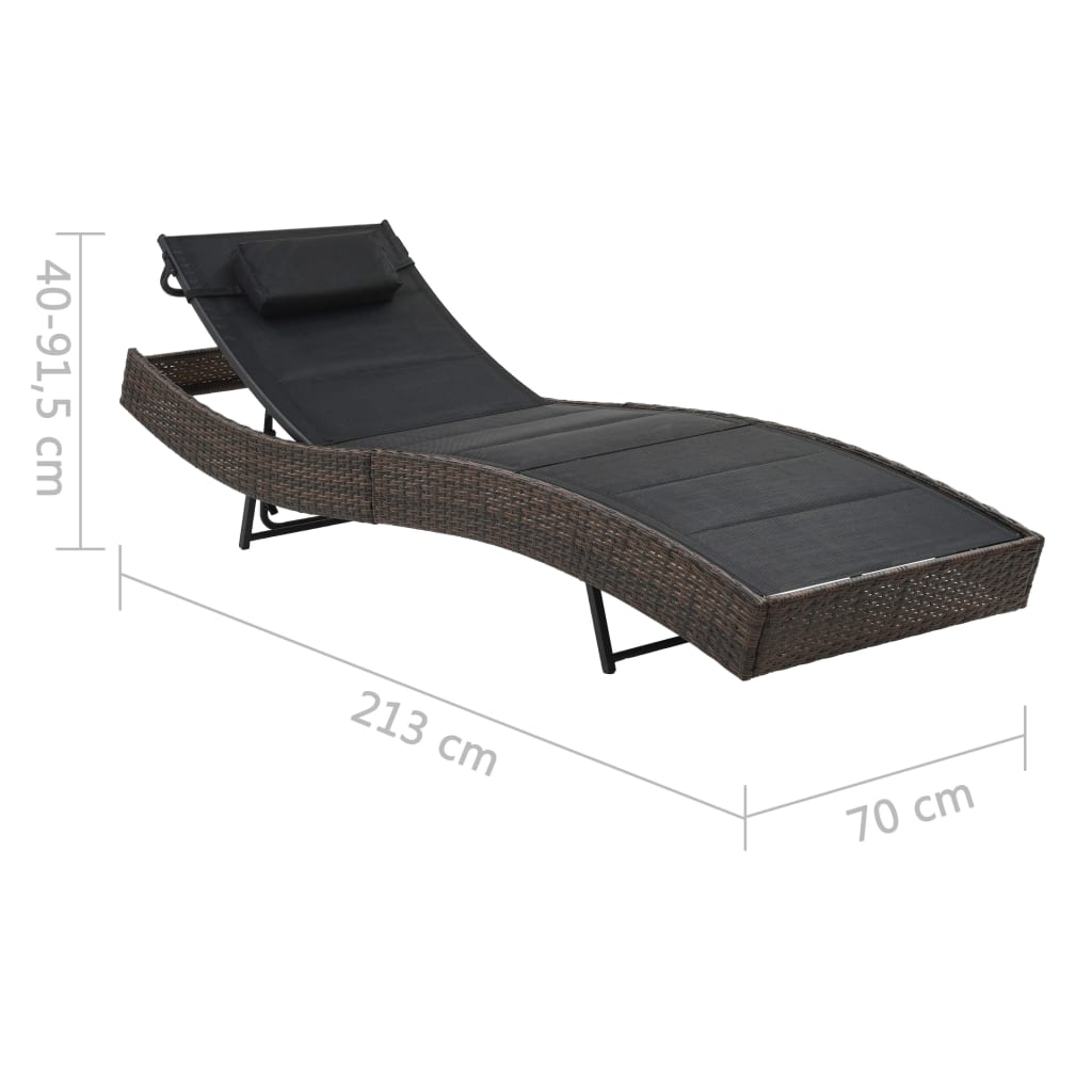 sun-lounger-poly-rattan-and-textilene-brown At Willow and Wine USA!