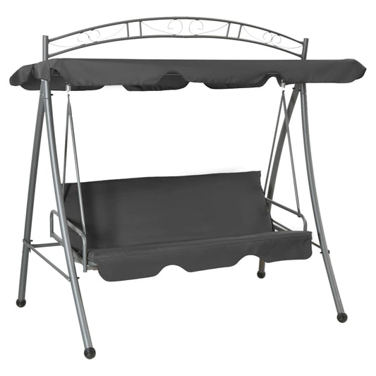 outdoor-convertible-swing-bench-with-canopy-anthracite-78-x47-2-x80-7-steel At Willow and Wine USA!