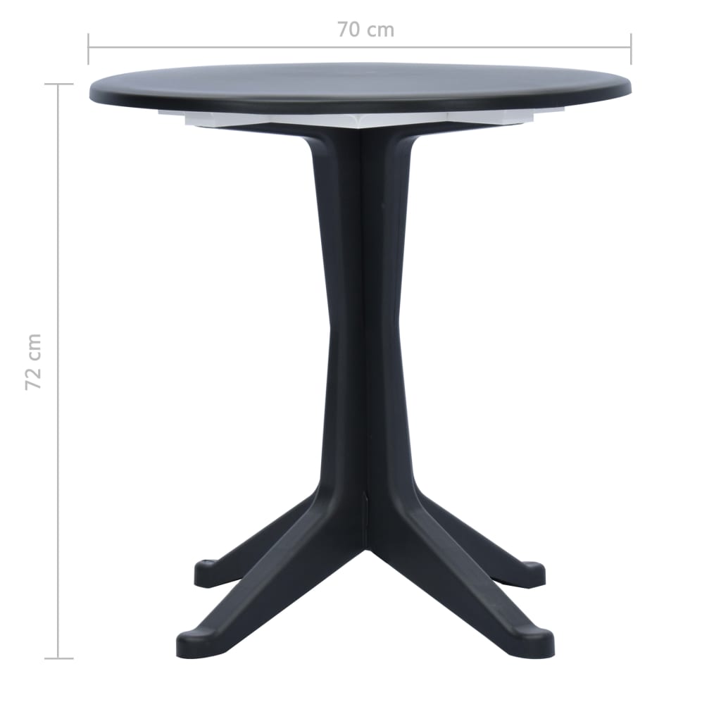 Patio Table Anthracite 27.6" Plastic