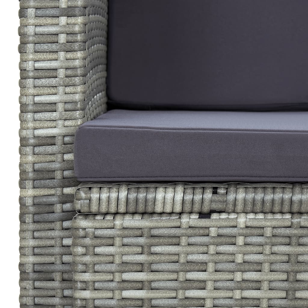2-seater-patio-sofa-with-cushions-gray-poly-rattan At Willow and Wine USA!