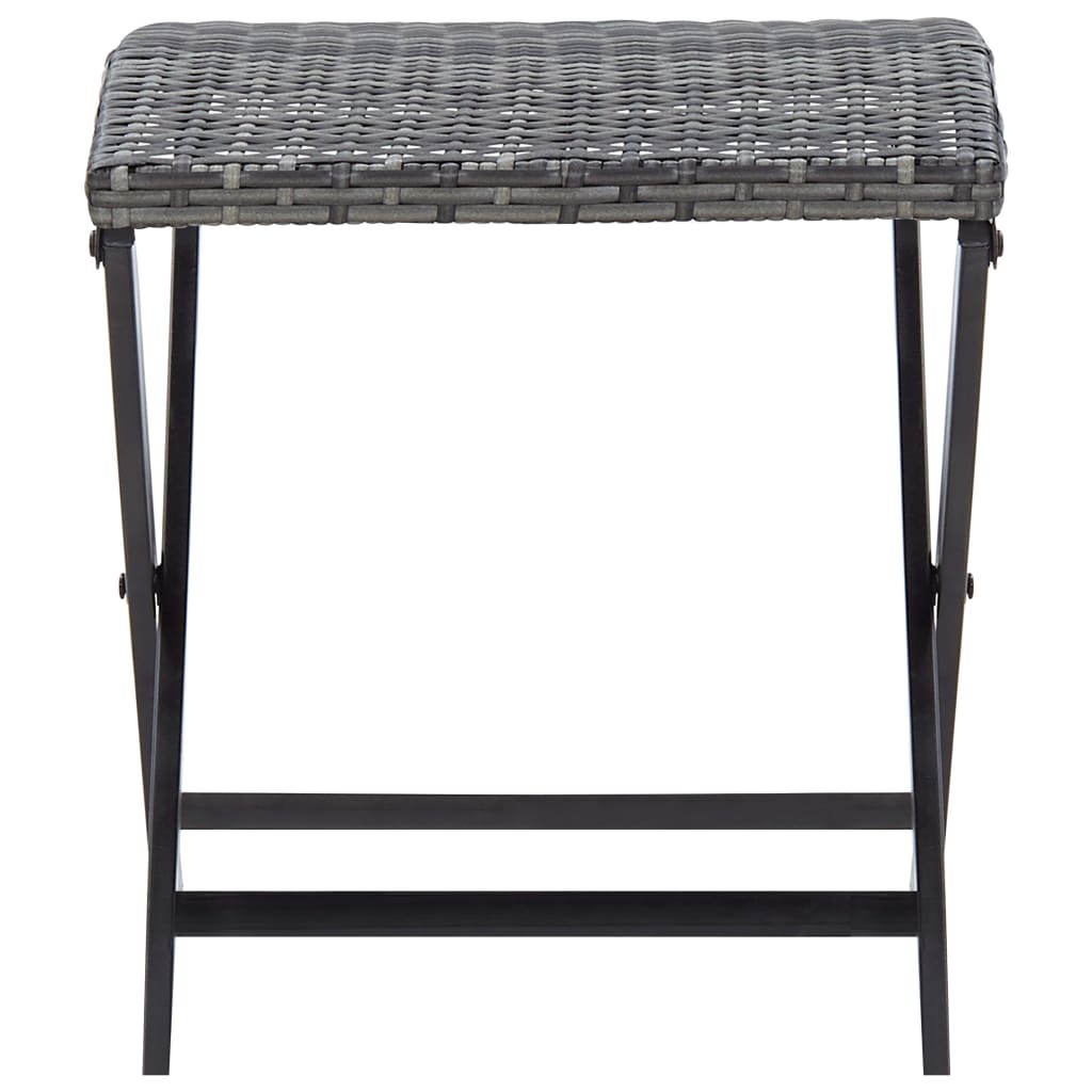 folding-stool-poly-rattan-gray At Willow and Wine USA!