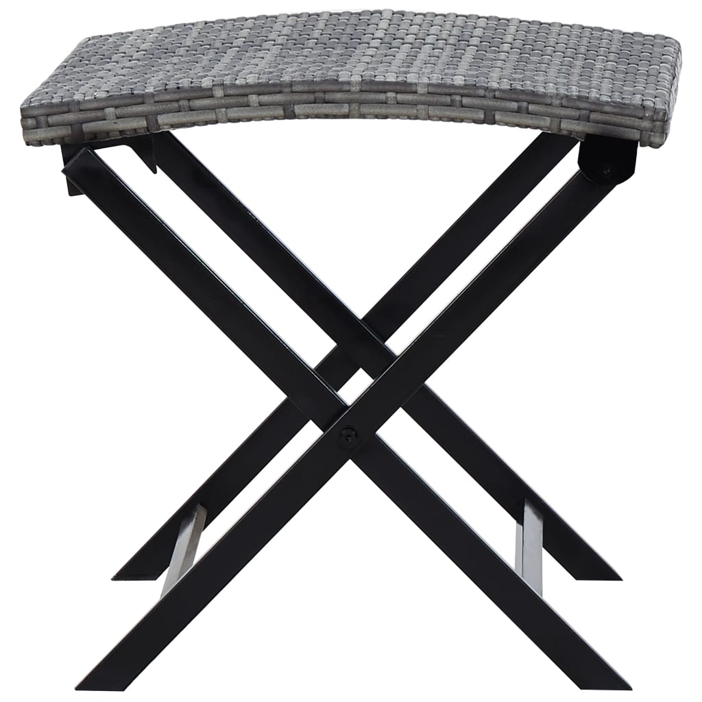 folding-stool-poly-rattan-gray At Willow and Wine USA!