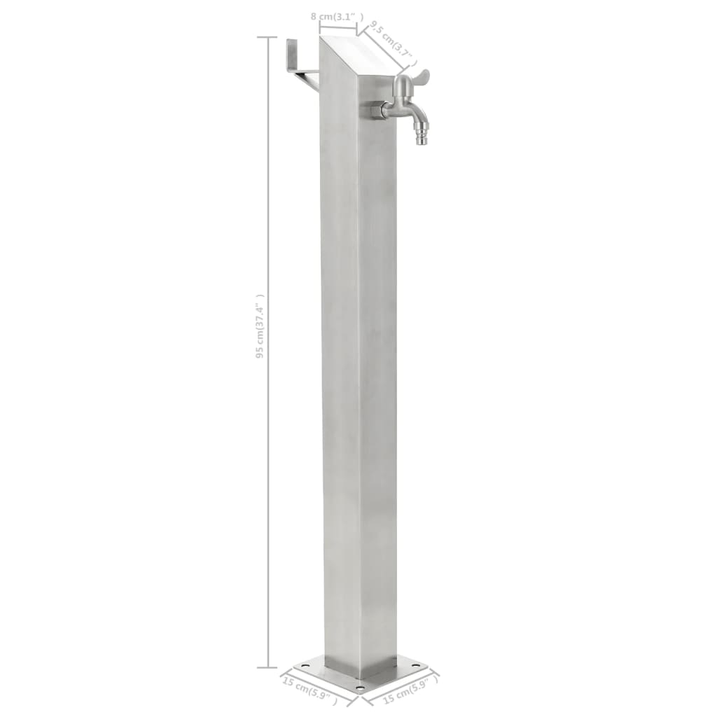 garden-water-column-stainless-steel-square-37-5 At Willow and Wine USA!