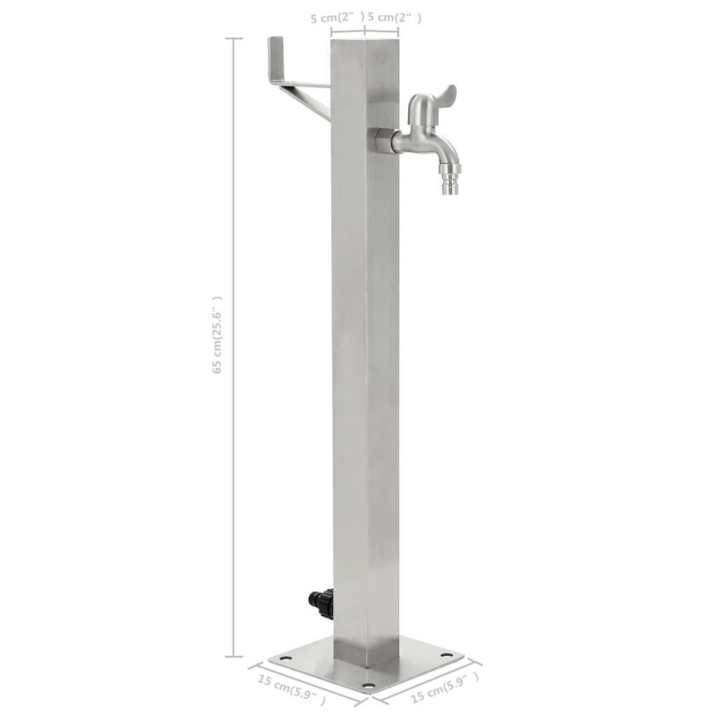 garden-water-column-stainless-steel-square-25-5 At Willow and Wine USA!