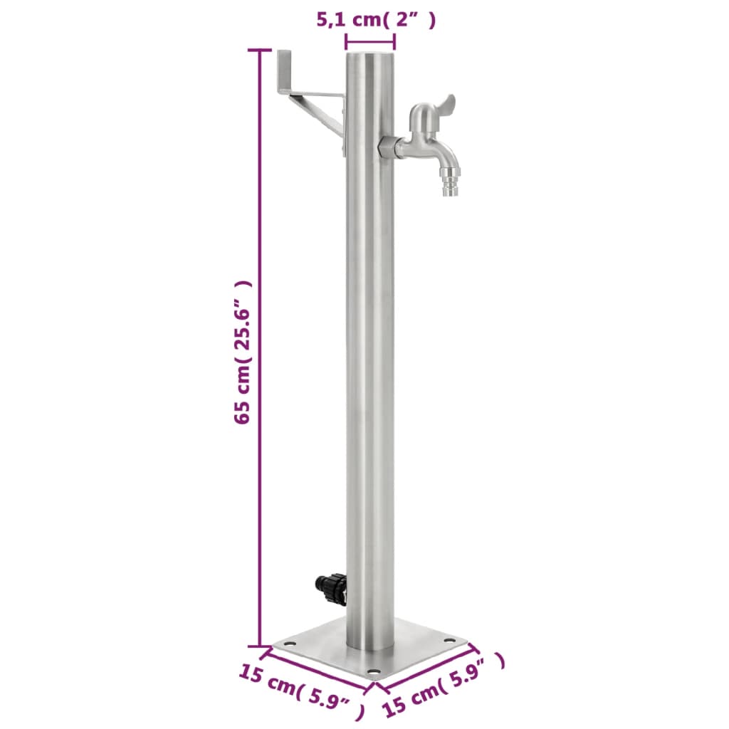 garden-water-column-stainless-steel-round-25-5 At Willow and Wine USA!