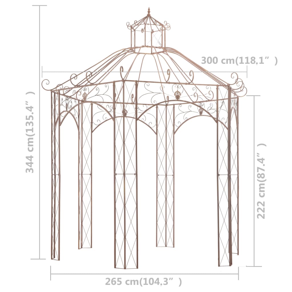 garden-pavilion-antique-brown-9-8-iron At Willow and Wine USA!