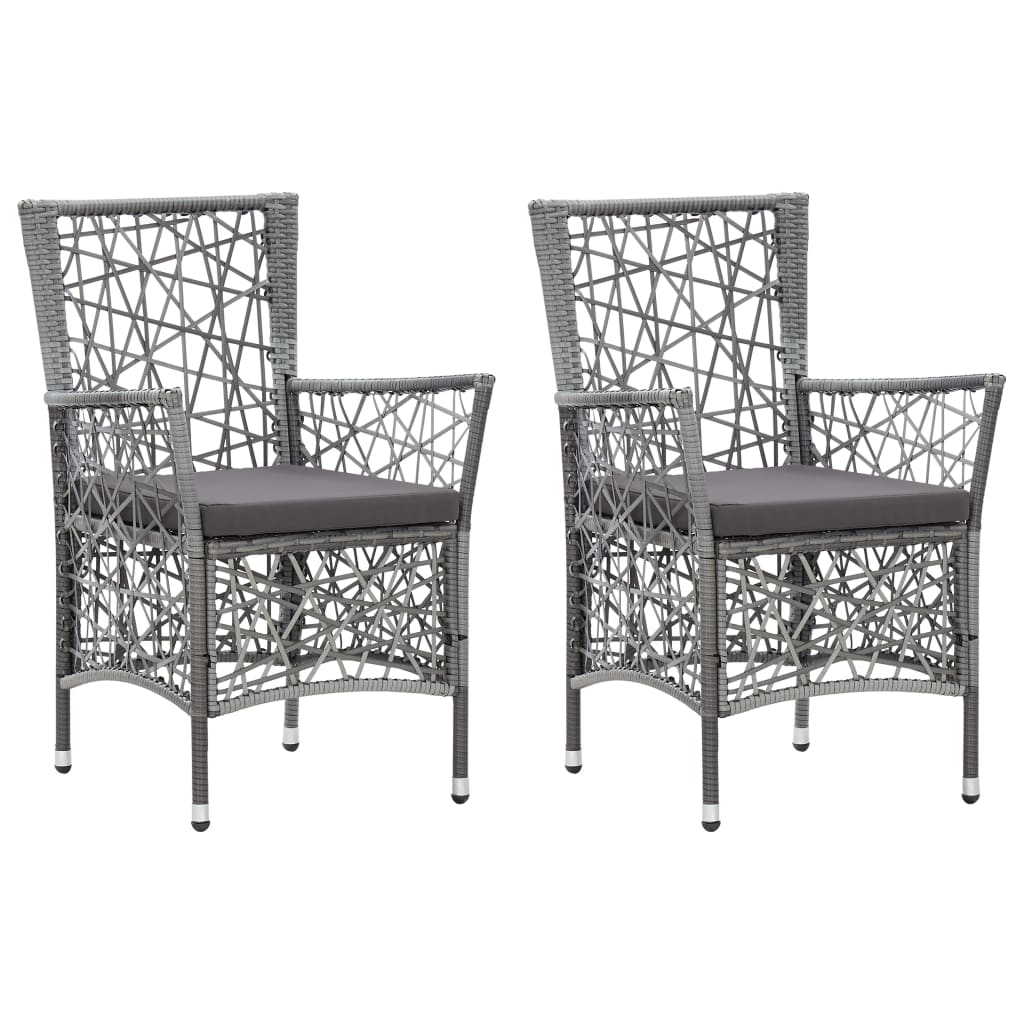 patio-chairs-2-pcs-with-cushions-poly-rattan-gray-3 At Willow and Wine USA!