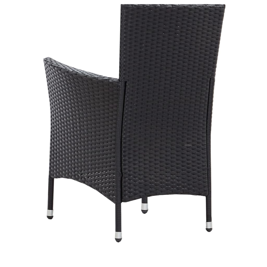 Patio Chairs 2 pcs Black Poly Rattan