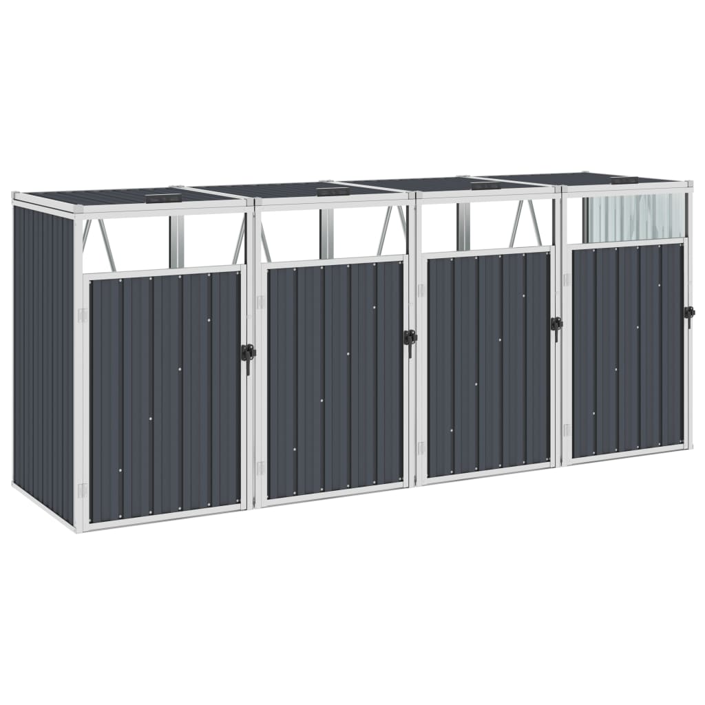 quadruple-garbage-bin-shed-anthracite-112-6-x31-9-x47-6-steel-813938 At Willow and Wine USA!