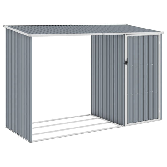 garden-firewood-shed-gray-96-5-x38-6-x62-6-galvanized-steel At Willow and Wine USA!