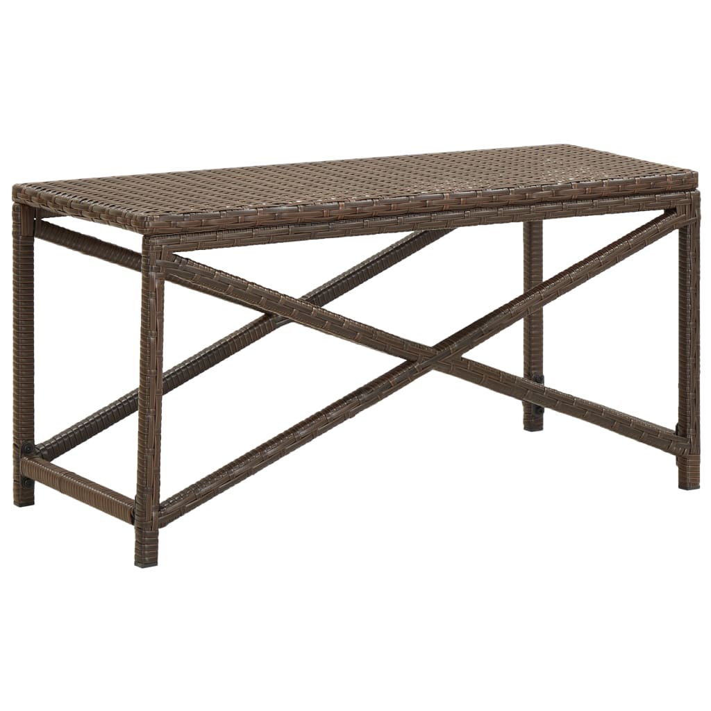 patio-bench-31-5-poly-rattan-brown At Willow and Wine USA!