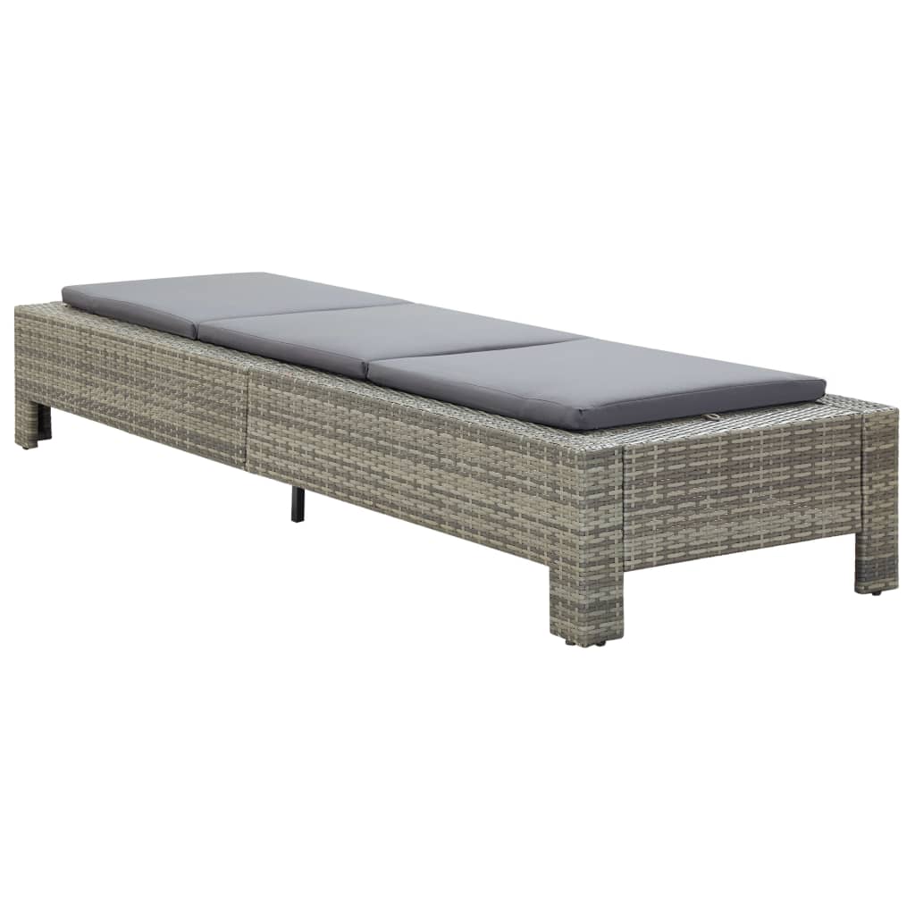 sunbed-with-cushion-gray-poly-rattan At Willow and Wine USA!