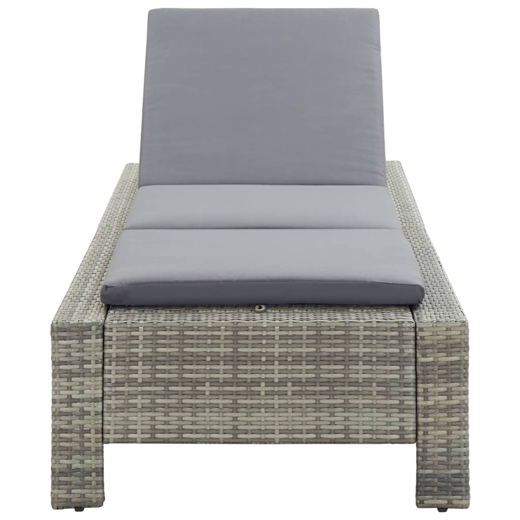 sunbed-with-cushion-gray-poly-rattan At Willow and Wine USA!