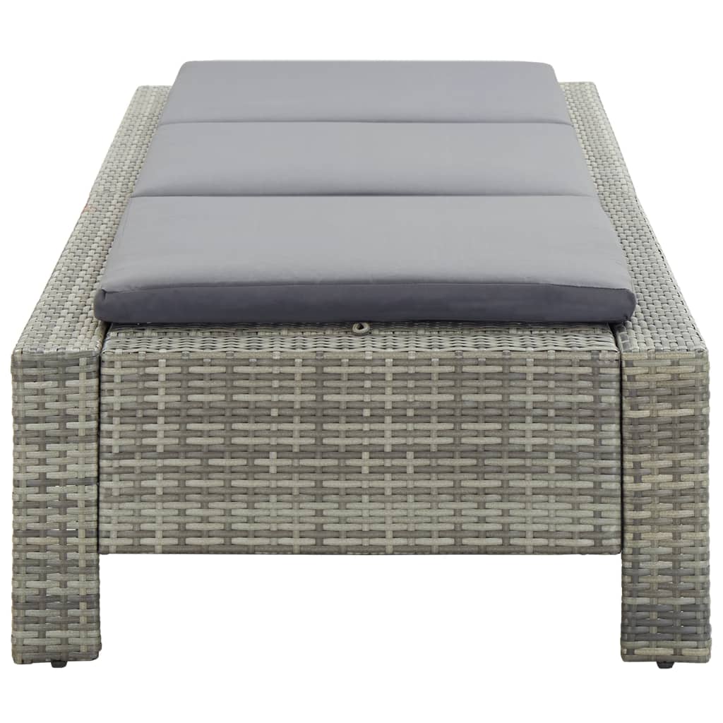 sunbed-with-cushion-gray-poly-rattan At Willow and Wine USA!