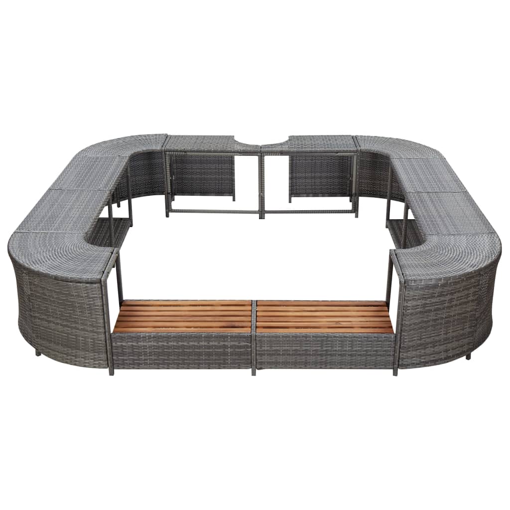 square-spa-surround-gray-105-5-x105-5-x-21-7-poly-rattan At Willow and Wine USA!