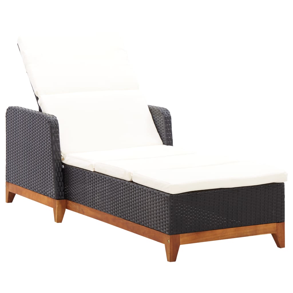 sun-lounger-poly-rattan-and-solid-acacia-wood-gray At Willow and Wine USA!