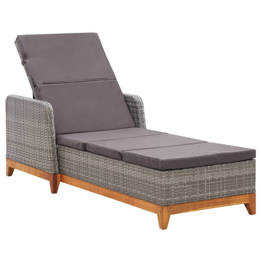 sun-lounger-poly-rattan-and-solid-acacia-wood-gray At Willow and Wine USA!