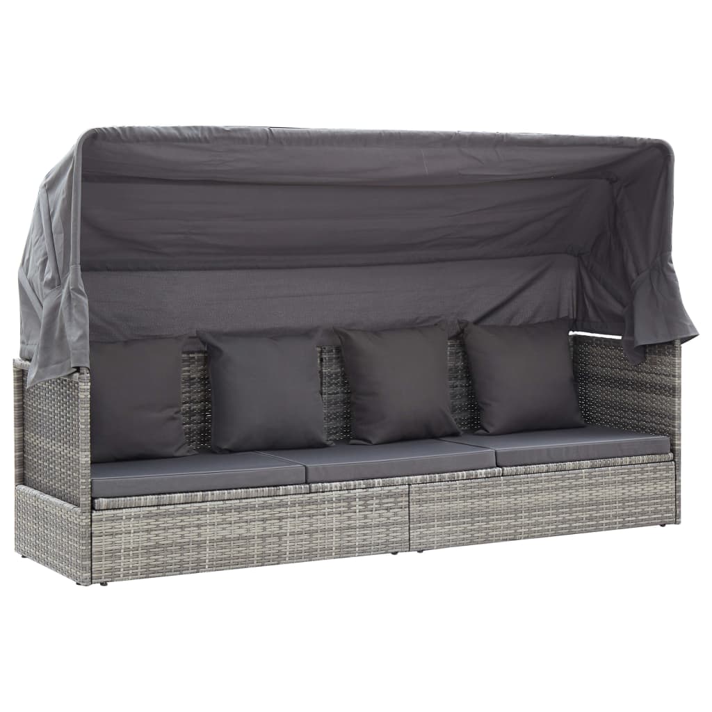 patio-lounge-bed-with-roof-mixed-gray-poly-rattan At Willow and Wine USA!