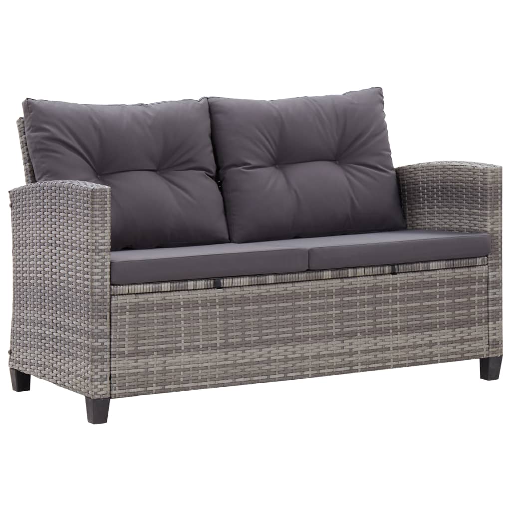 2-seater-patio-sofa-with-cushions-black-48-8-poly-rattan At Willow and Wine USA!