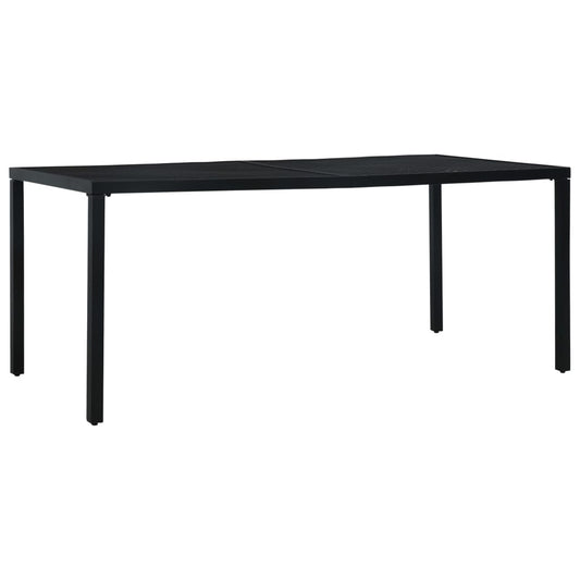 Patio Table Black 70.9"x32.7"x28.3" Steel