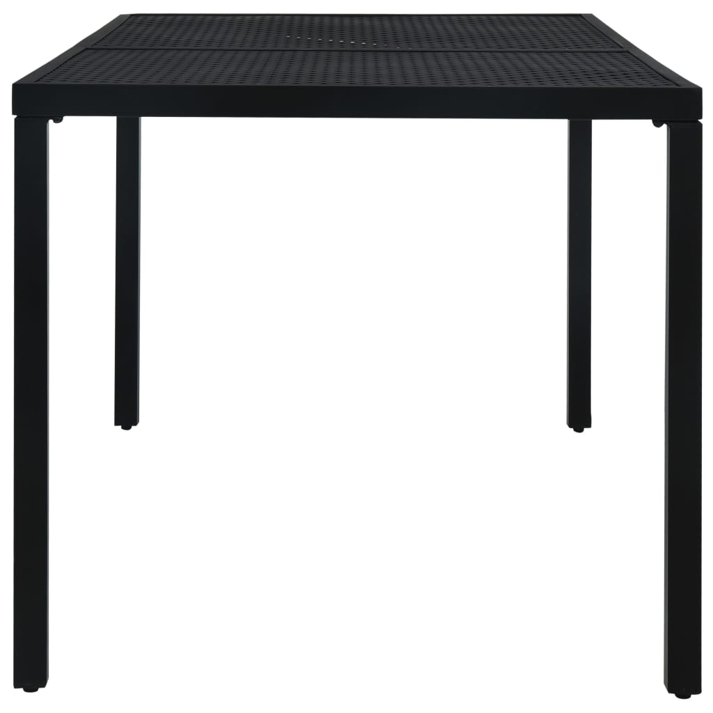 Patio Table Black 70.9"x32.7"x28.3" Steel