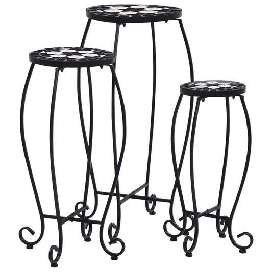 mosaic-tables-3-pcs-black-and-white-ceramic At Willow and Wine USA!