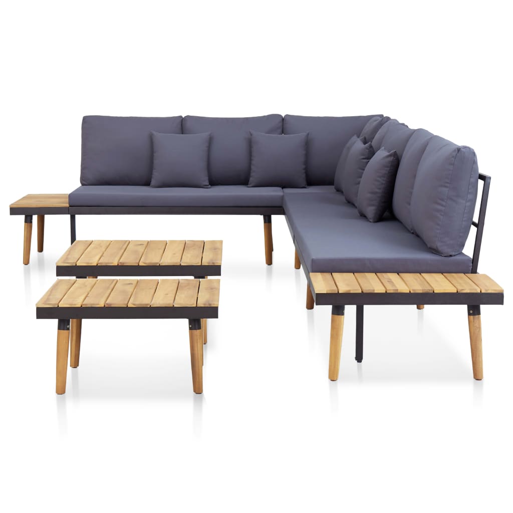7-seater-patio-lounge-set-with-cushions-solid-acacia-wood-brown At Willow and Wine USA!