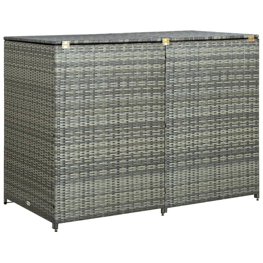 double-wheelie-bin-shed-poly-rattan-anthracite-58-3-x30-3-x43-7 At Willow and Wine USA!