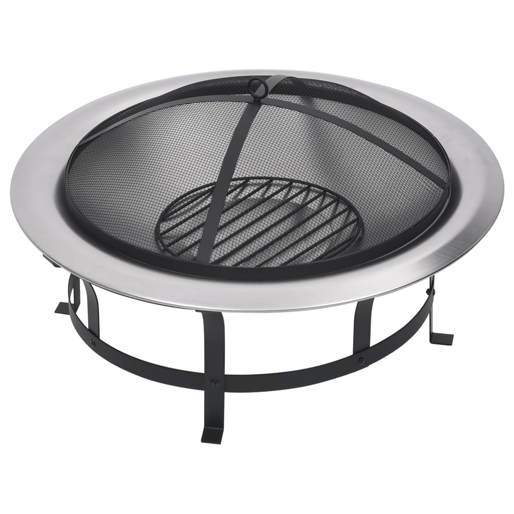 outdoor-fire-pit-with-grill-stainless-steel-29-9 At Willow and Wine USA!