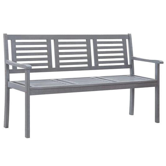 3-seater-patio-bench-59-1-gray-solid-wood-eucalyptus At Willow and Wine USA!