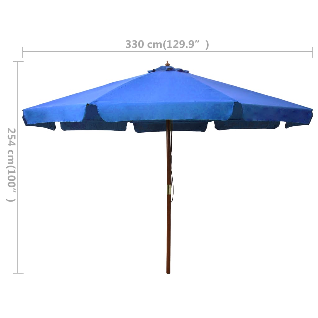 outdoor-parasol-with-wooden-pole-129-9-azure At Willow and Wine USA!