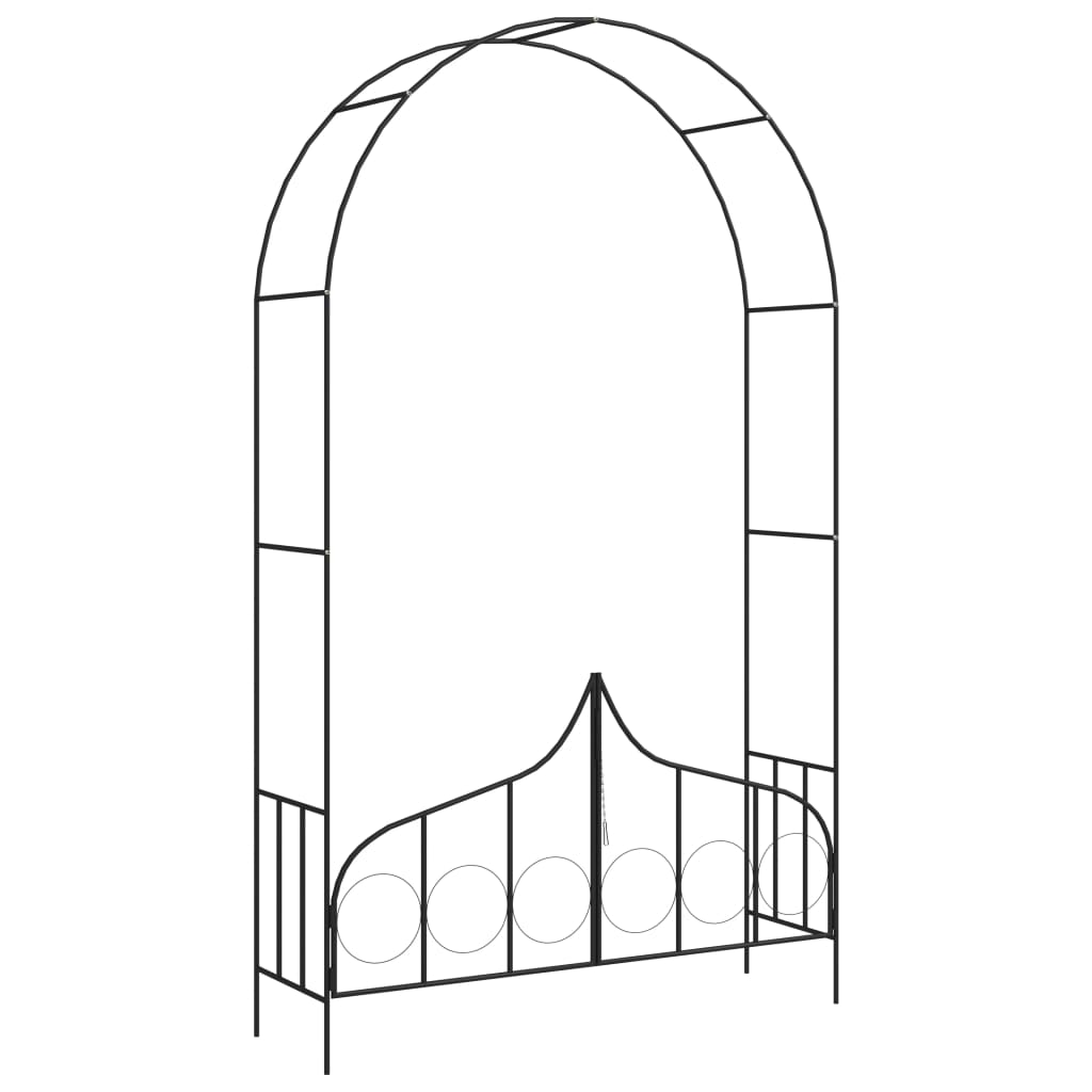 garden-arch-with-gate-black-54-3-x15-7-x93-7-iron At Willow and Wine USA!