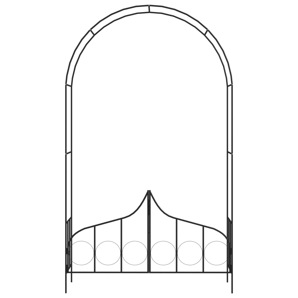 garden-arch-with-gate-black-54-3-x15-7-x93-7-iron At Willow and Wine USA!