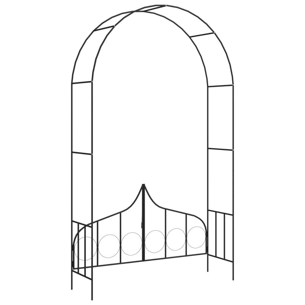 garden-arch-with-gate-black-54-3-x15-7-x93-7-iron At Willow and Wine USA!