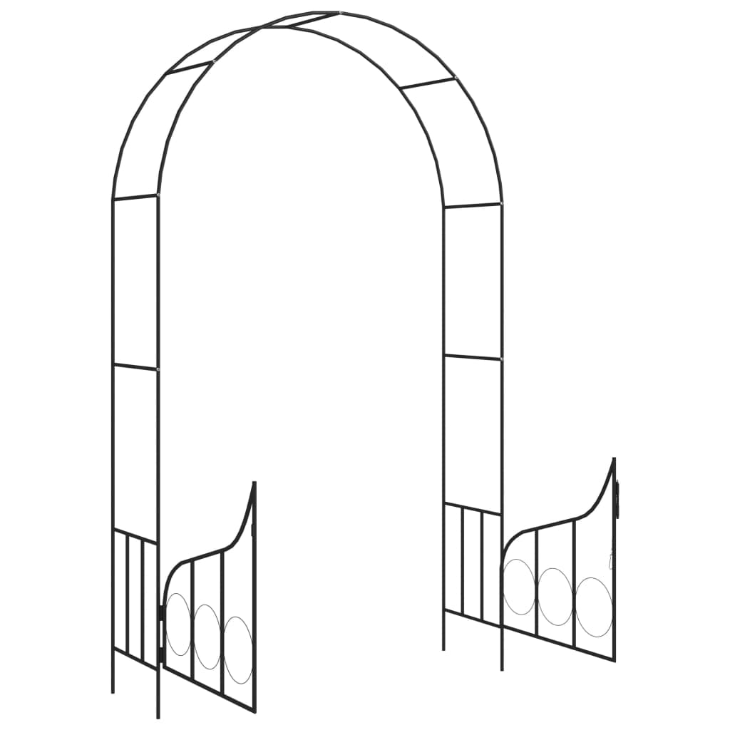 garden-arch-with-gate-black-54-3-x15-7-x93-7-iron At Willow and Wine USA!