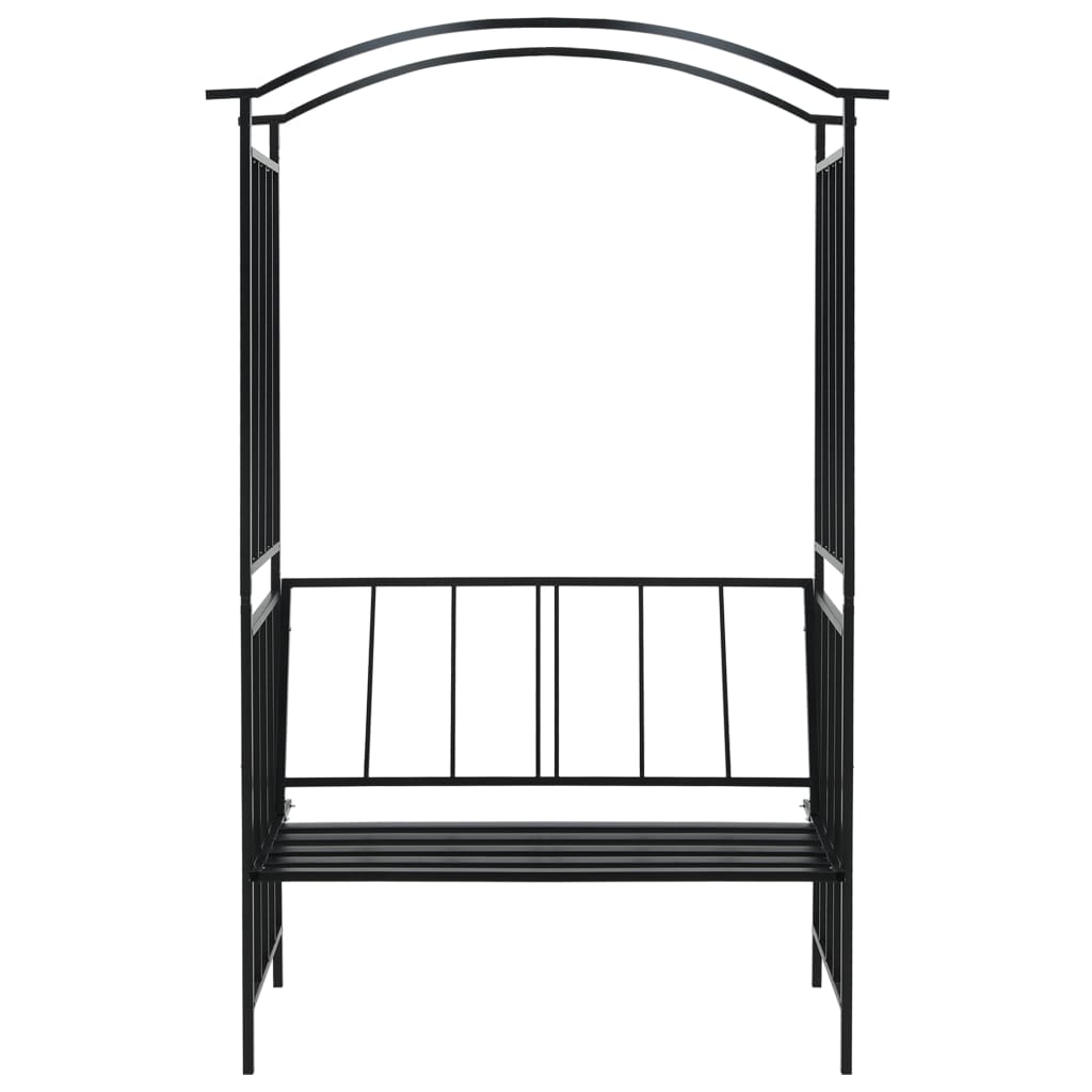 garden-arch-with-bench-black-50-4-x19-7-x81-5-iron At Willow and Wine USA!