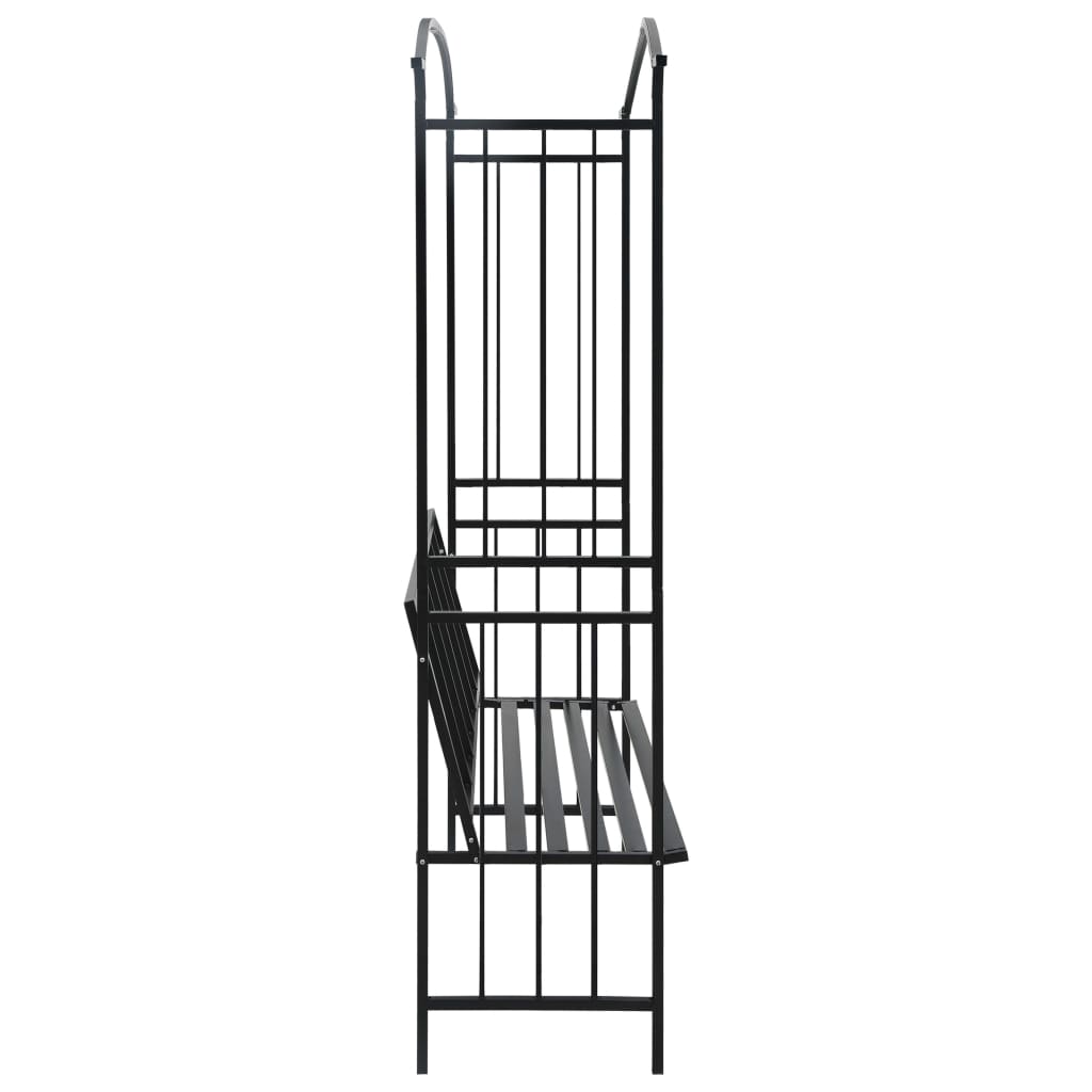 garden-arch-with-bench-black-50-4-x19-7-x81-5-iron At Willow and Wine USA!