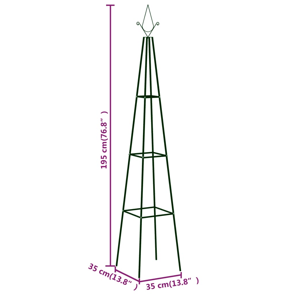 garden-climbing-plant-racks-2-pcs-dark-green-13-8-x13-8-x76-8-iron At Willow and Wine USA!