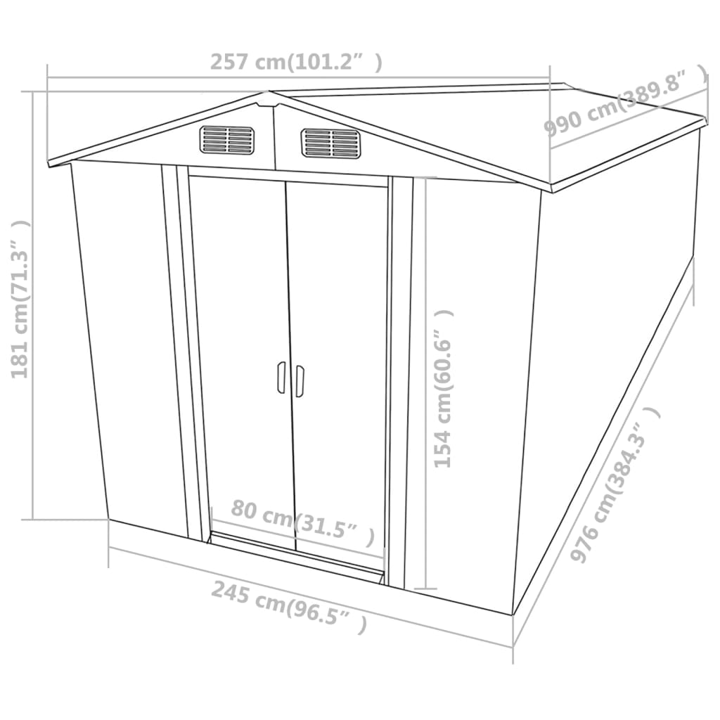 garden-shed-gray-101-2-x389-8-x71-3-galvanized-steel At Willow and Wine USA!