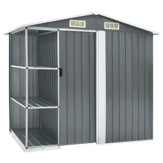 garden-shed-with-rack-gray-80-7-x51-2-x72-iron At Willow and Wine USA!