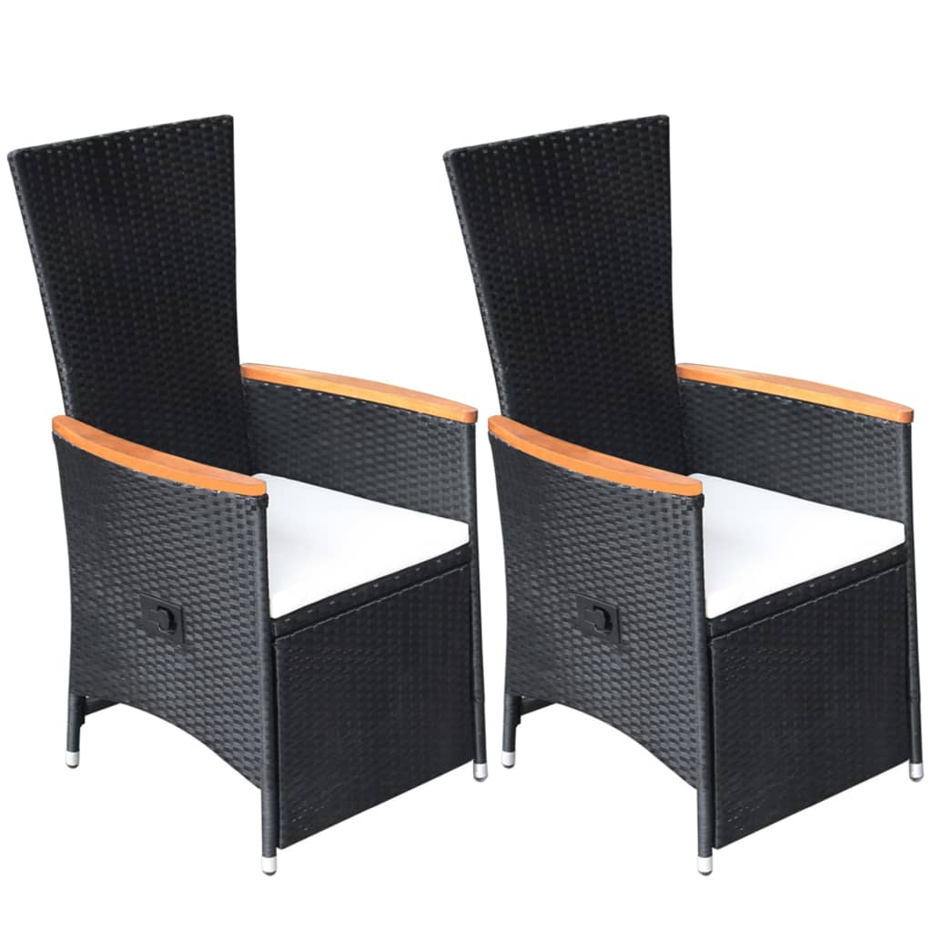 reclining-patio-chairs-2-pcs-with-cushions-poly-rattan-black At Willow and Wine USA!