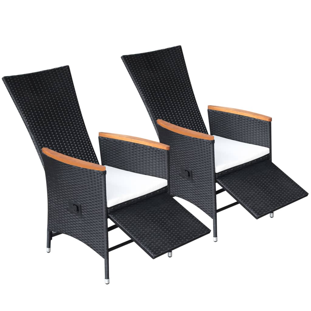 reclining-patio-chairs-2-pcs-with-cushions-poly-rattan-black At Willow and Wine USA!