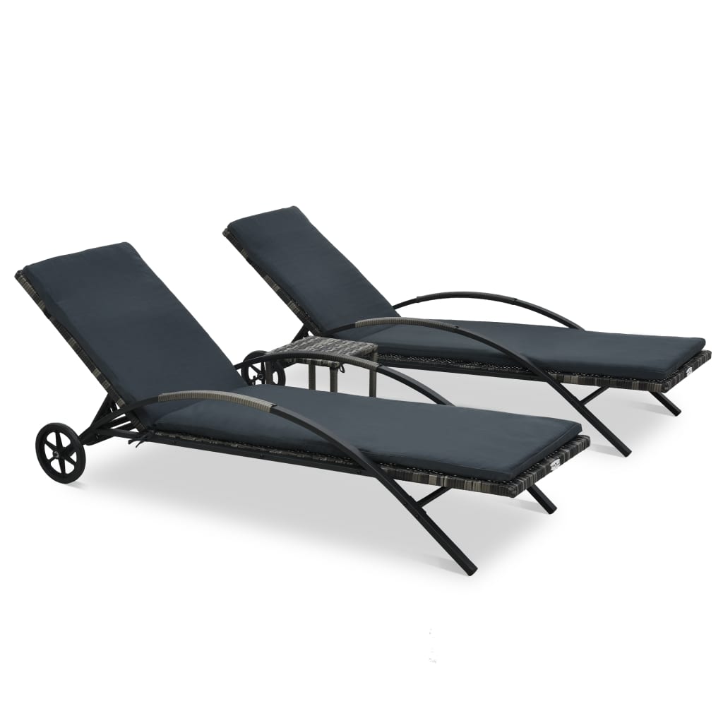 sun-loungers-with-table-poly-rattan-black At Willow and Wine USA!